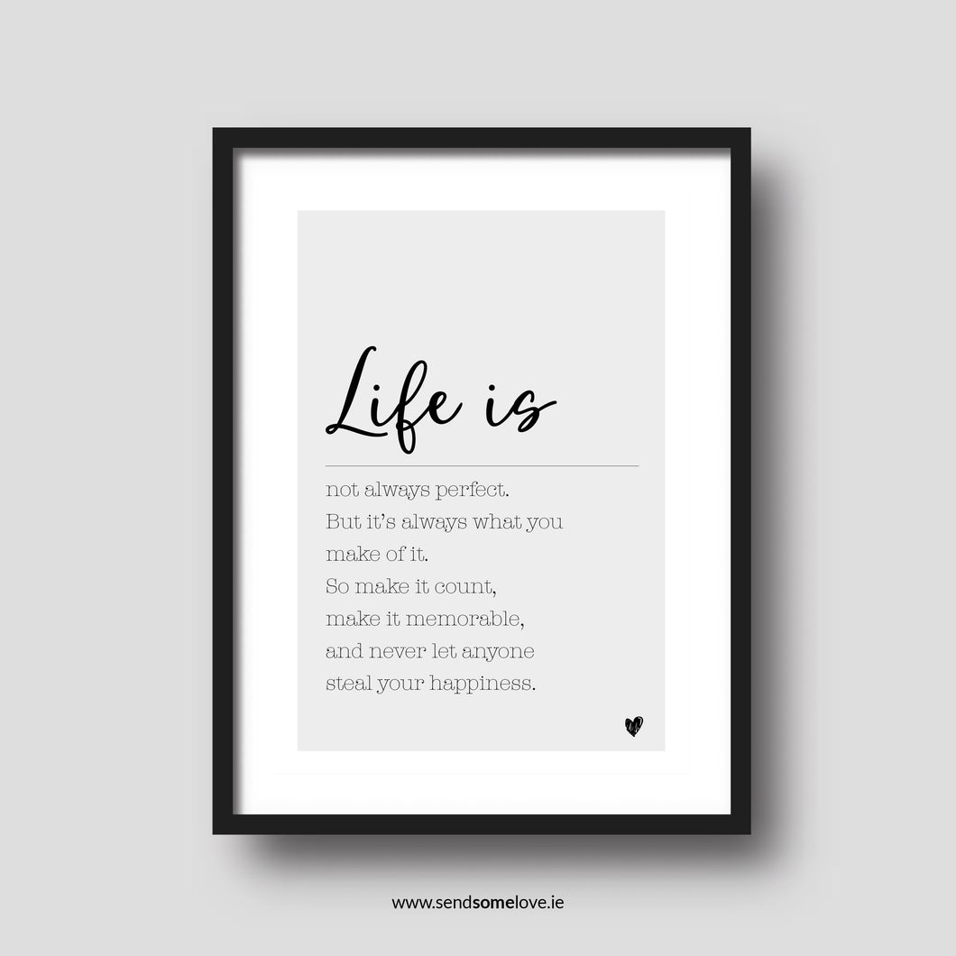 Life is not always perfect... A4 Black and White Prints