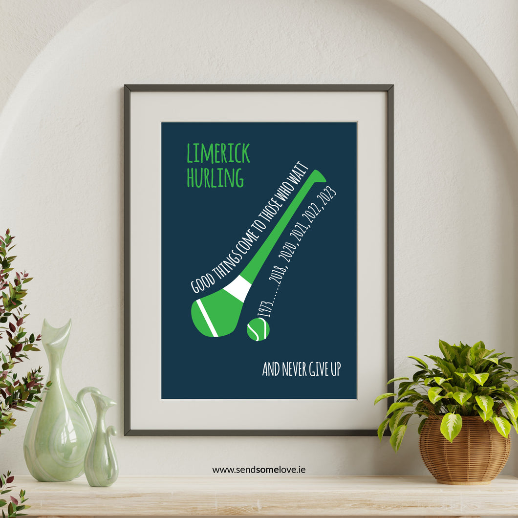 Limerick Hurling A4 Print Never Give Up 2023