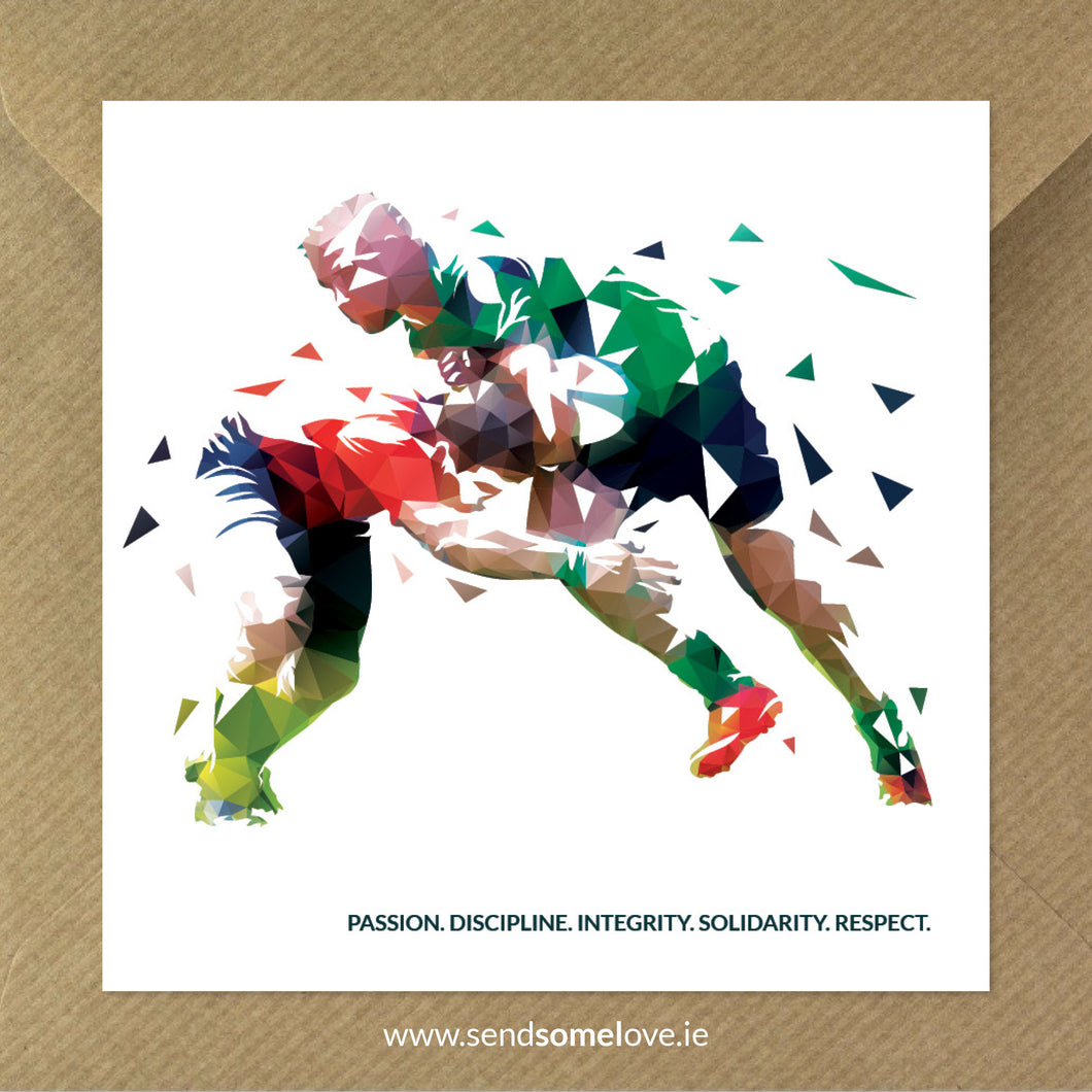 Passion, Discipline, Integrity, Solidarity, Respect Rugby Birthday Card - Cards 2023
