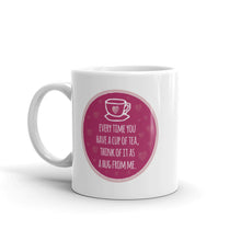 Load image into Gallery viewer, Everytime you have a cup of tea, think of it as a hug from me. Pink Mugs
